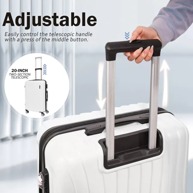 Luggage 3 Piece Set Expandable ABS Suitcase with Double Spinner Wheels TSA Lock 3