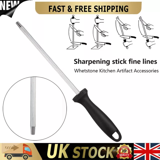 12 inch Diamond Knife Sharpener Rod Sharpening Steel Stick for Chef Kitchen Tool