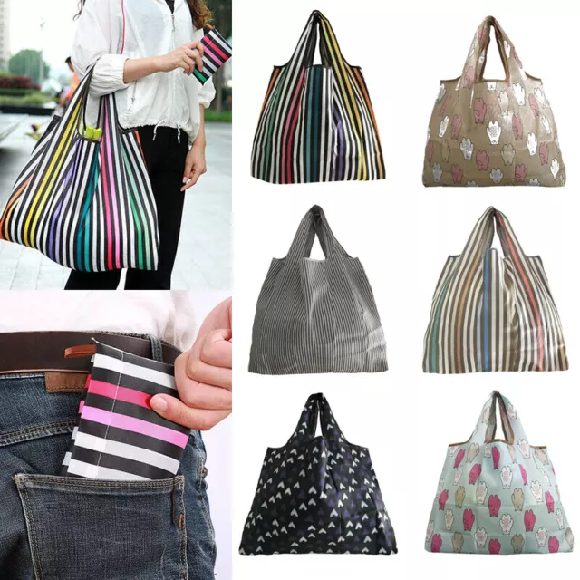 Women Large Handbag Shopping Grocery Bag Floral Foldable Waterproof Tote Bags