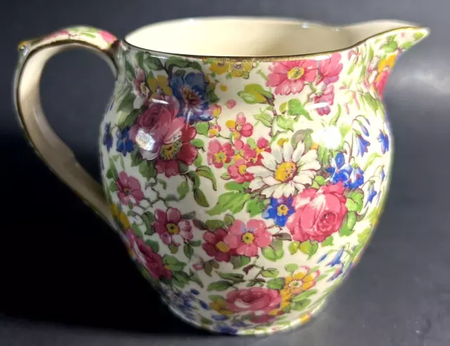 Vtg Grimwades Dutch Royal Winton Chintz 14 Oz Jug Creamer Pitcher Summertime