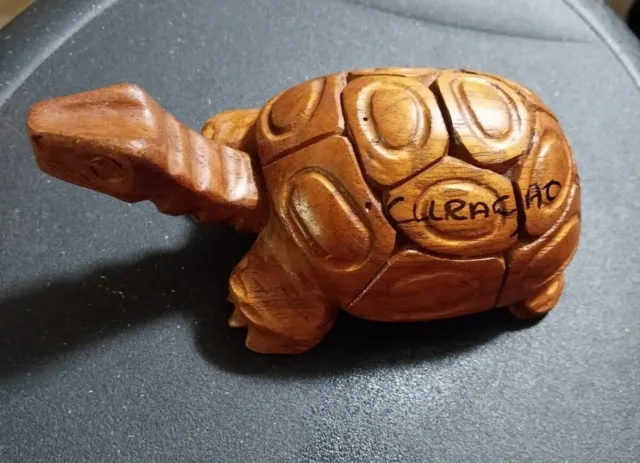 Wooden Hand Carved Tortoise Home Decor Sculpture Statue Figurine Turtle Handmade