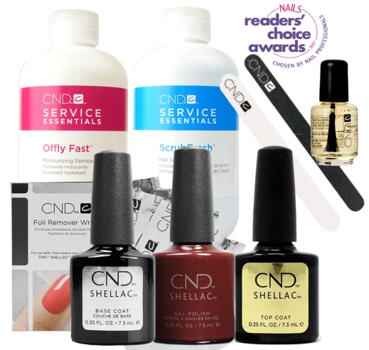 Kit de inicio para estudiantes CND Shellac Top / Base / Essentials