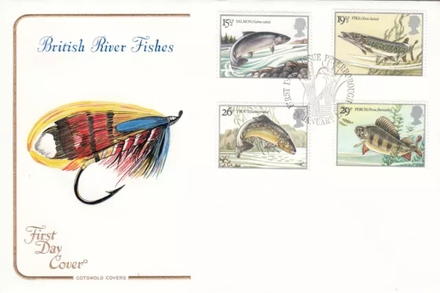 (105755) Cotswold River Fish GB FDC Peterborough 1983