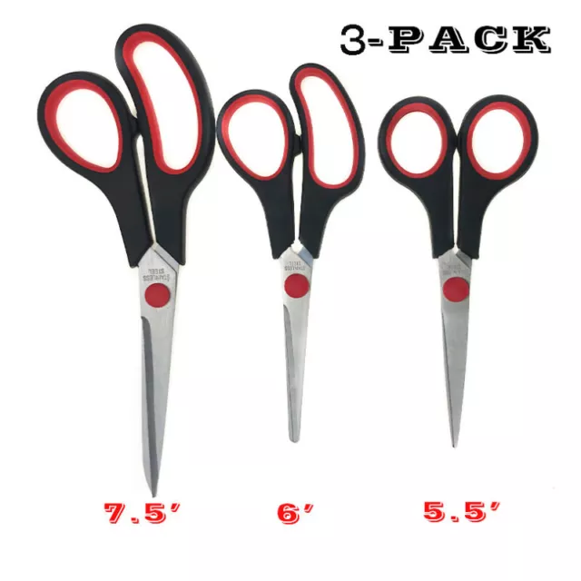 Scissors, 6 Multipurpose Scissors Bulk 48-Pack, Right/Left Handed Comfort-Grip
