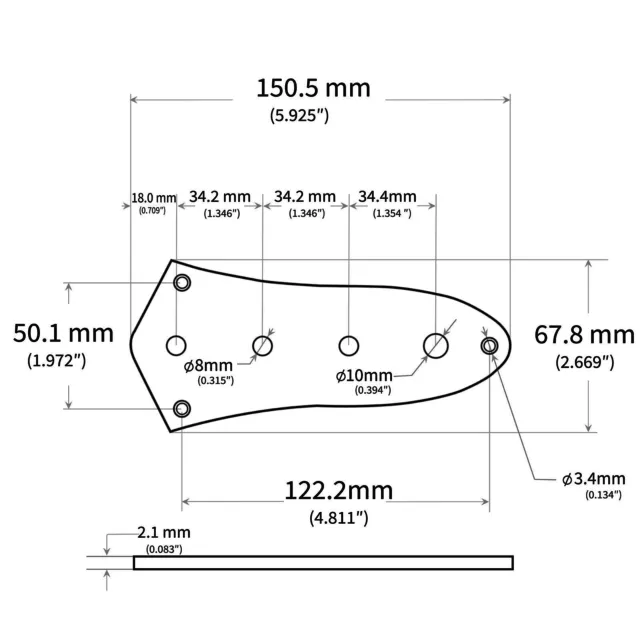 Jazz Bass Control Plate for Fender JB Guitars – Chrome Black Gold 2