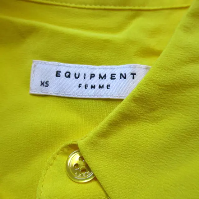 NWT Equipment Sleeveless Slim Signature in Yellow Silk Button Down Shirt XS 2