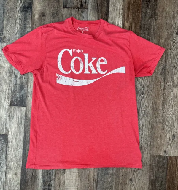 Enjoy Coca-Cola Red Color Vintage Style Short Sleeve Men's T-Shirt XL