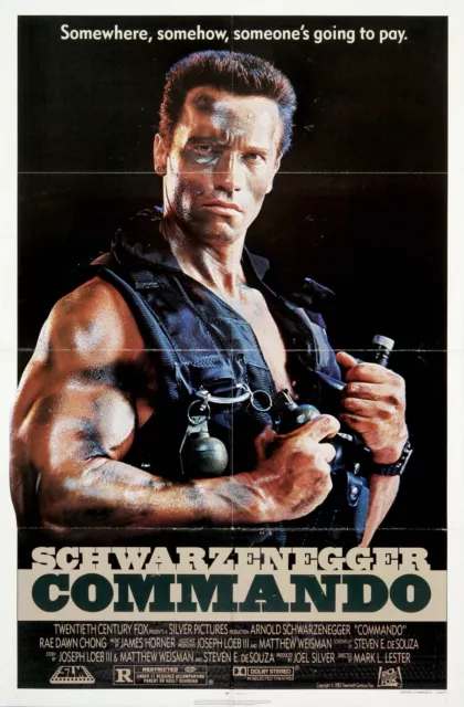 NEW Commando 80s Movie Poster Print Canvas Free Shipping Schwarzenegger