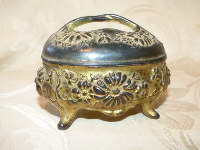 Ancien Coffret à Bijoux en Forme de Meuble Commode Louis XV régule patine bronze