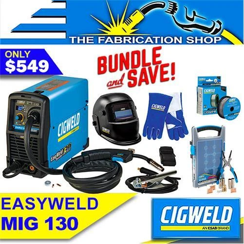 Cigweld EasyWeld 130 Bundle, Welder Helmet Gloves Consumables Easy Weld W1201130