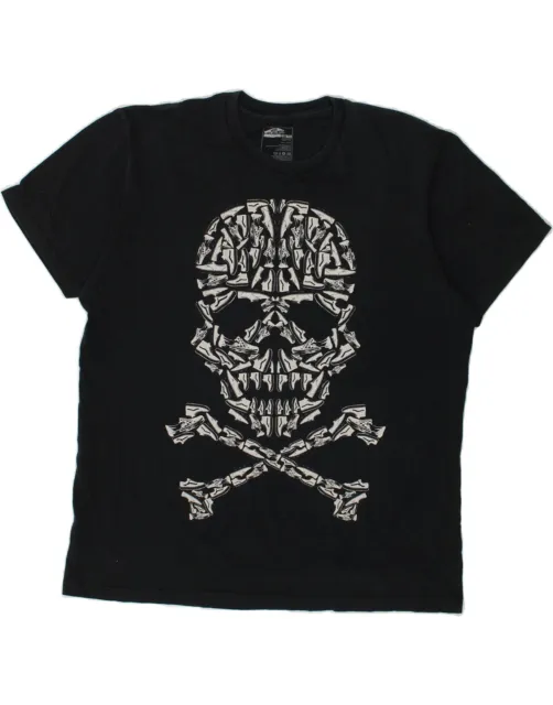 VANS Mens Graphic T-Shirt Top Large Black Skull