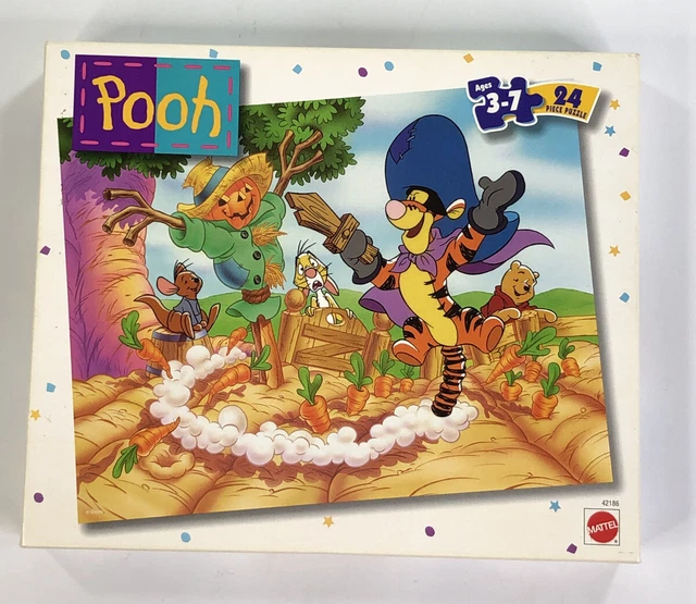 VINTAGE 1998 MATTEL Winnie the Pooh Jigsaw Puzzle 24 pieces Tigger Ages ...
