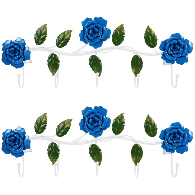 2 un. llaves montadas en pared ganchos estante con forma de flor ganchos colgantes hogar baño