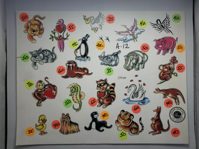 Arte vintage del tatuaje flash canguro Adam Kaplan
