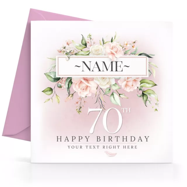 Personalised 70th Birthday Card Female Sister Friend Wife Mum Mother Grandma