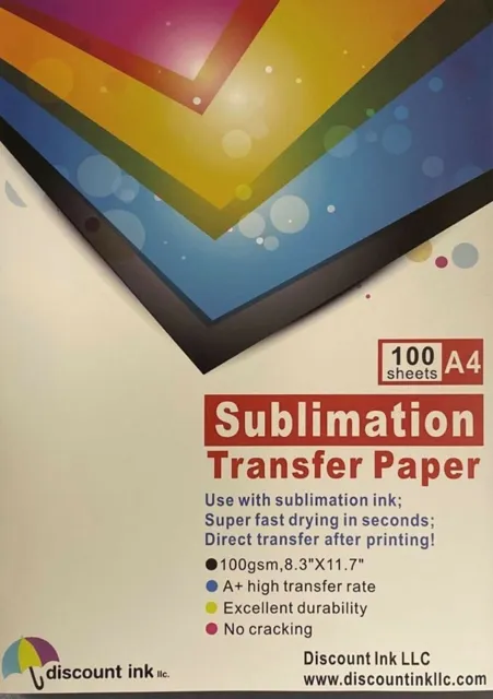 100 Sheets A4 Sublimation Heat Transfer Paper for Inkjet Printer Mug T-shirt