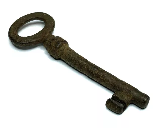 Antique French Chateau Key flat Bow 19th century 2.6  inch wrought Iron