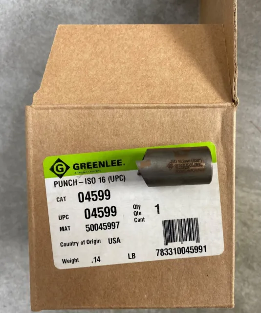 Greenlee 04599 Slug Splitter M16 ISO Punch suitable for stainless steel 50045997
