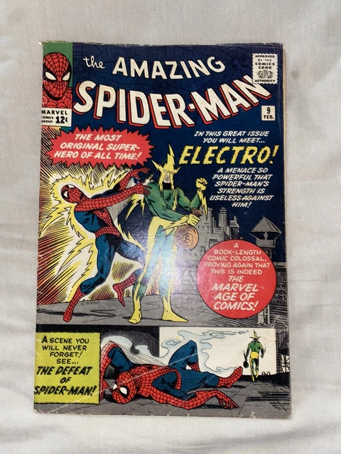 The Amazing Spider-Man #9 (Feb 1964, Marvel Comics) 4.0 VG | Origin Electro