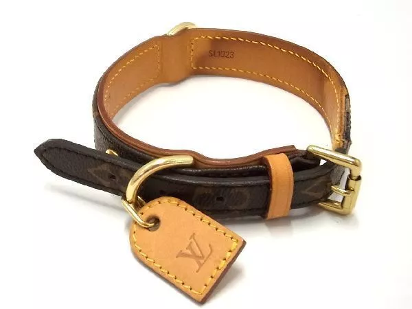 LOUIS VUITTON Baxter Dog Collar MM & Leash Set Medium Dog Unused SL0040  SL0979