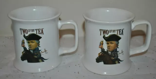 Rush Limbaugh S/2 TWO IF BY TEA Mug Liberals are Coming;O say Can You Tea Collec