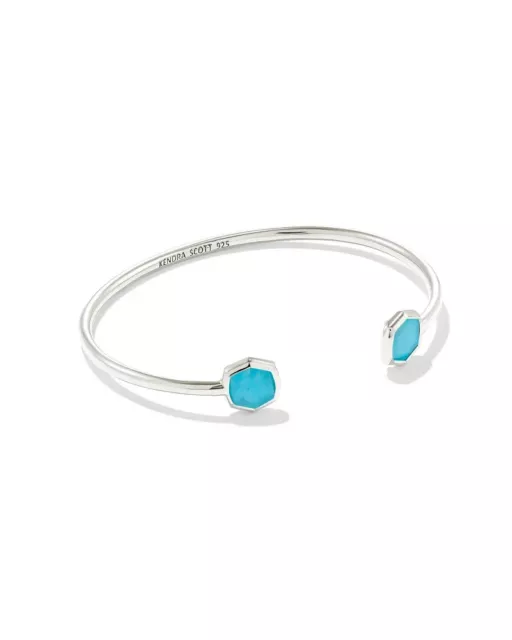 Kendra Scott Davis Sterling Silver Small Cuff Bracelet in Turquoise NWT