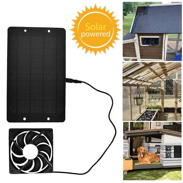 OUTDOOR SOLAR POWERED Panel Exhaust Fan Air Ventilation Vent Chicken