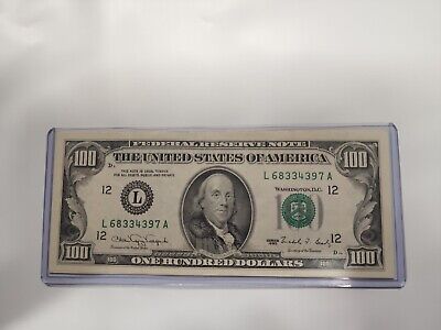 L68334397A US Paper Money $100 Dollar Bill Fancy Note Series 1990