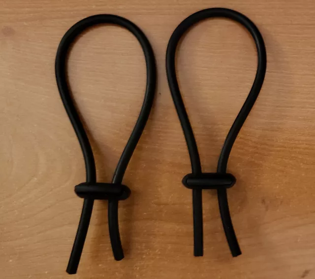 2 Conductive Rubber Loops w/ Clips - For Tens Estim Erostek- 4mm OD x 1.75mm ID