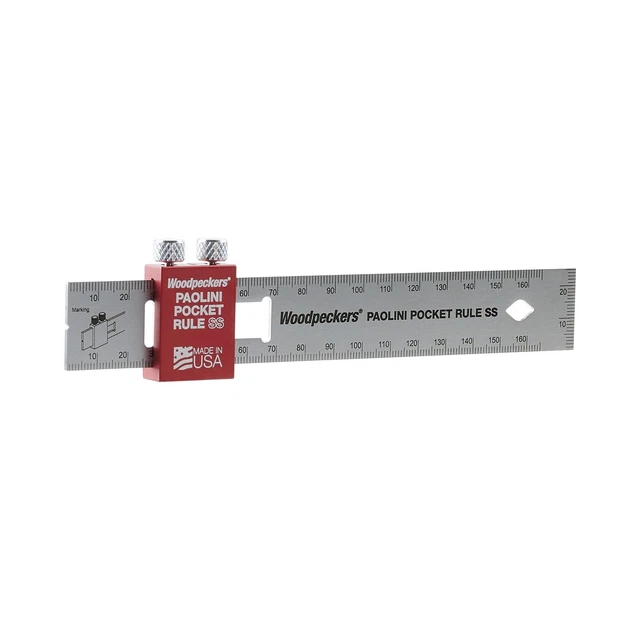 Woodpeckers Paolini Pocket Rule 150mm - Stainless Steel