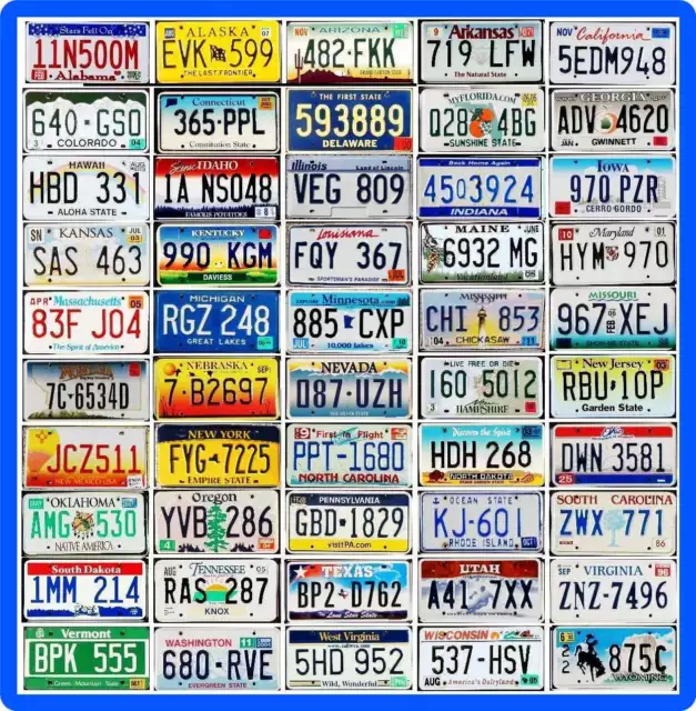 50 states clearance license plates