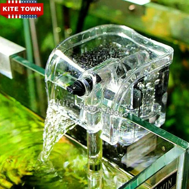 Aquarium Fish Tank Mini Waterfall Hang On External Oxygen Pump Water Filter NEW