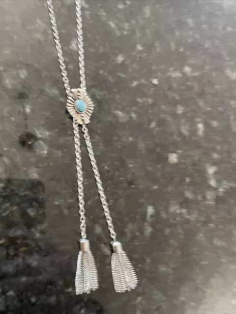 Urban Outfitters With Love From California Silver And Turquoise Necklace, NWT!
