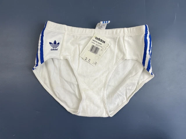 Nuovi Pantaloncini Adidas Vintage Anni '80 Bianchi Blu Made In Slovenia Taglia M Adulto