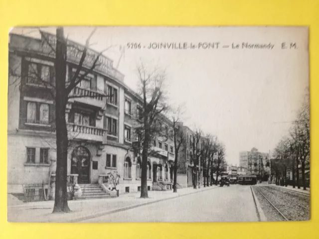 cpa JOINVILLE le PONT Val de Marne le NORMANDY-HOTEL Café Restaurant Garage