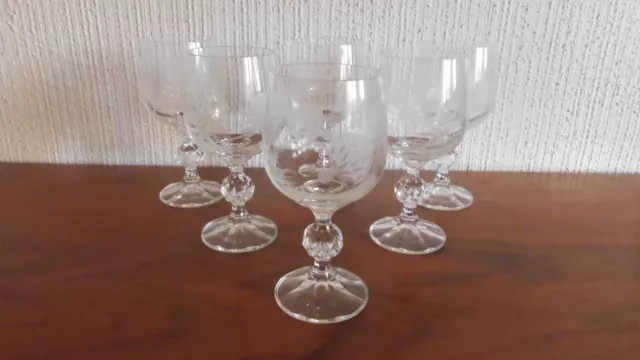 6 x alte Weingläser Weinglas mit Schliff Kristall Gläser H 14,7  Kristallgläser