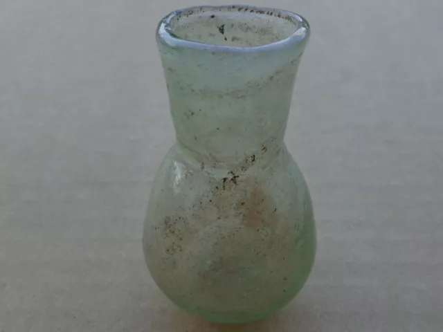 Ancient Roman Glass Flask - 3rd. Century A.D.