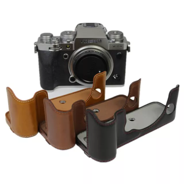 Alloy Camera Bag PU Leather Half Body Cover Cage for Fujifilm Fuji X-T4 XT4