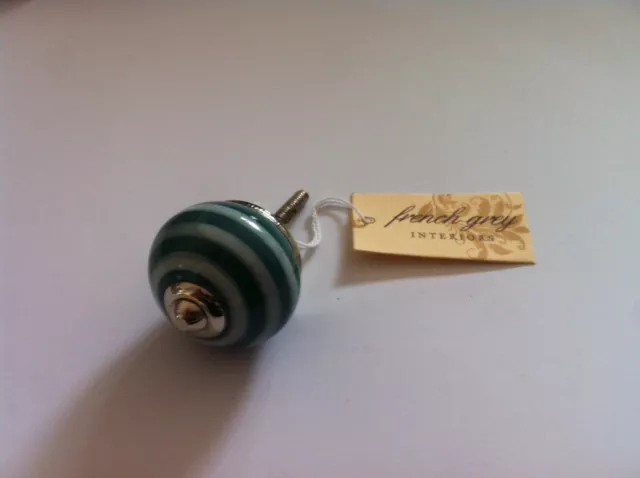 10 x boutons poignées de traction d'armoire de porte tiroir - bande blanche sur vert