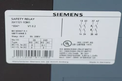 Siemens Sirius 3SK1121-1CB41 Sicherheitsschaltgeraet 3SK1 121-1CB41 3