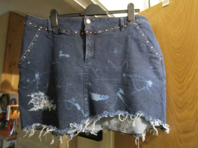 Set of 2 UK 18  Blue Denim Short + Long Skirts 2
