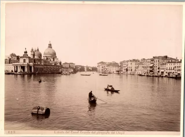 Italie, Venezia, Entrata del Canal Grande Vintage albumen print.  Tirage album