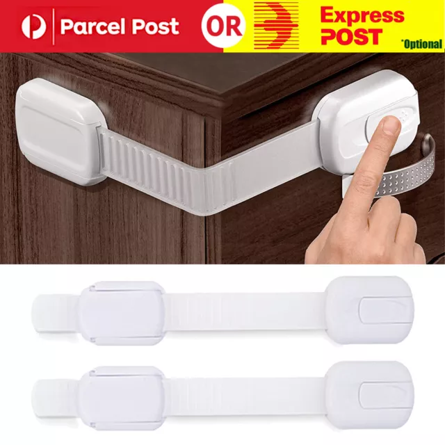 4-8x Child Kids Baby Safety Lock For Door Drawers Cupboard Cabinet Adhesive