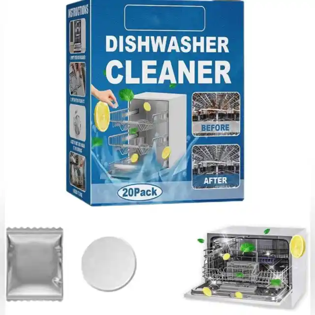 Dishwasher Tablets，Dishwasher Cleaning Tablets (2boxes 40 Tablets)