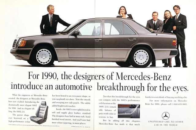 1990 MERCEDES-BENZ 300E An Automotive Breakthrough for the Eyes PRINT AD