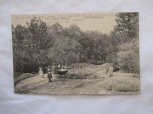 Cpa Orne 61 Flers Le Jardin Public