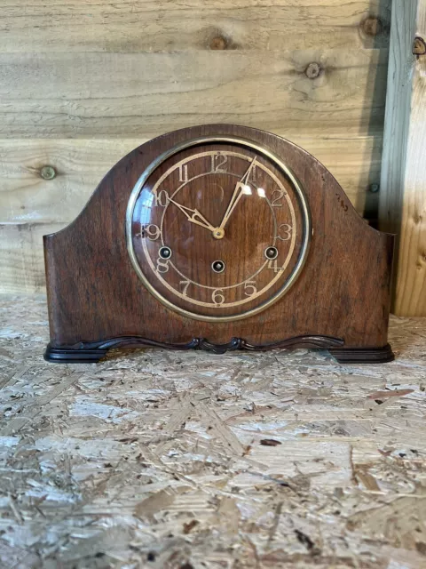 Vintage mantle clock Art Deco Westminster chimes 8 Day Smiths Enfield C:-1940s..