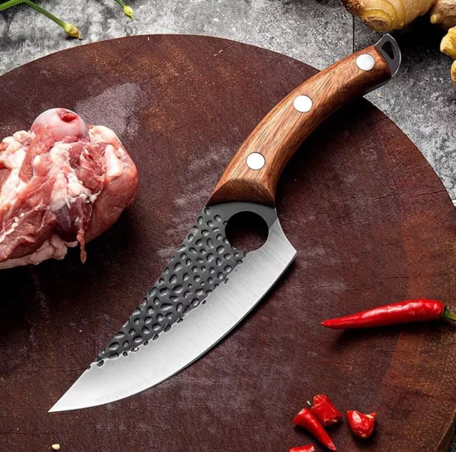 Coltello Da Cucina Per Disossare Multifunzione In Acciaio E Legno Con Fodero 3