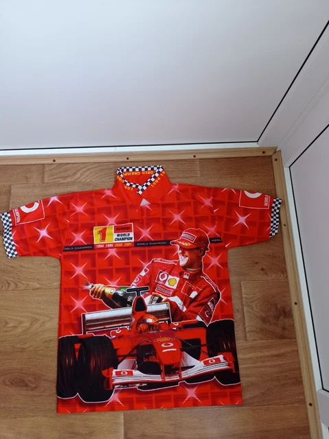 Vtg Michael Shumacher Formula 1  Drag Racing Polo Shirt Mens Sz S