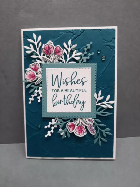 Handmade Greeting Card - Birthday - Flowers - Stampin Up - Card & Envelope